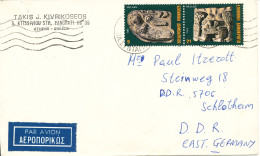 Greece Cover Sent Air Mail To Germany DDR 1982 Topic Stamps - Storia Postale