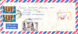 Egypt Registered Air Mail Cover Sent To Denmark 24-2-1986 Topic Stamps (sent From The Embassy Of Romania Cairo) - Poste Aérienne