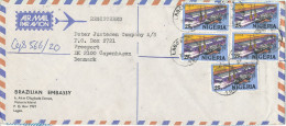 Nigeria Registered Air Mail Cover Sent To Denmark 24-3-1983 Topic Stamps (sent From The Embassy Of Brazil Lagos) - Nigeria (1961-...)