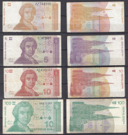 ⁕ Croatia 1991 ⁕ 1, 5, 10 & 100 Hrvatskih Dinara ⁕ 4v Used - See Scan - Kroatien