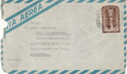 ARGENTINA 1949  AIRMAIL LETTER SENT FROM MENDOZA TO GLUECKSTADT / PART OF COVER / - Storia Postale