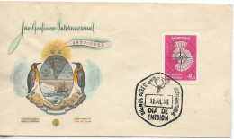 ARGENTINA 1958 INTERNATIONAL GEOPHYSICAL YEAR ANTARCTIC MAP PENGUINS FDC - FDC