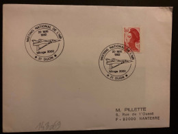 LETTRE TP LIBERTE 1,60 ROUGE ROULETTE OBL.20 MAI 1982 21 DIJON MEETING NATIONAL DE L'AIR - Correo Aéreo Militar