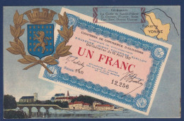 CPA Billet De Banque Banknote Non Circulé Yonne Billet De Nécessité - Münzen (Abb.)