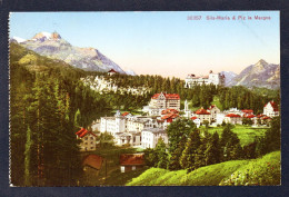 Grisons. Sils-Maria Gegen Piz La Margna Avec L'église Protestante (1597) Et L' Hôtel Waldhaus ( 1908). 1927 - Sils Im Engadin/Segl