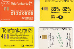 Lot De 4 Télécartes Allemandes T.B.E. - Sonstige & Ohne Zuordnung