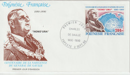 Polynésie FDC 1990 C De Gaulle 364 - FDC