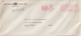 1952 - ONU / UNITED NATIONS - RARE EMA / ENVELOPPE De NEW YORK => PARIS - Brieven En Documenten