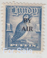 #07 Great Britain Lundy Island Puffin Stamp 1950 BY AIR Narrow Overprint #70 1p Price Slashed! - Local Issues