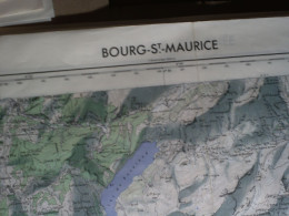 CARTE IGN BOURG-SAINT-MAURICE (SAVOIE) 1/50000ème -56x73cm -2cm=1km -mise à Jour De 1964 -IGN FRANCE - Topographische Karten