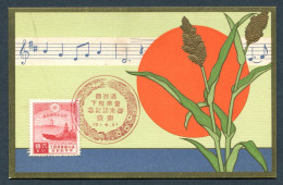 RC 26420 JAPON 1935 VISITE DE L'EMPEREUR DU MANDCHOUKOUO RED COMMEMORATIVE POSTMARK FDC CARD VF - Cartas & Documentos