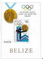 BELIZE BLOCS FEUILLETS JEUX OLYMPIQUES DE LAKE PLACID 1980 - Hiver 1980: Lake Placid