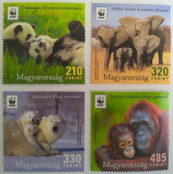 HUNGARY 2018 FAUNA Endangered Animals PANDA ELEPHANT BEAR ORANGUTAN WWF - Fine Set MNH - Ungebraucht