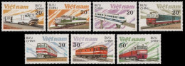 Vietnam 1988 - Mi-Nr. 1966-1972 ** - MNH - Lokomotiven / Locomotives - Viêt-Nam