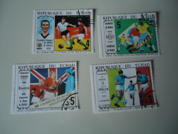 CHAD USED  STAMPS  SET 4  FOOTBALL SOCCER WORLD CUP - Other & Unclassified