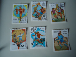 LAOS  STAMPS  SET 6 FOOTBALL SOCCER WORLD CUP - Andere & Zonder Classificatie