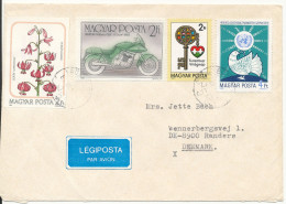 Hungary Cover Sent Air Mail To Denmark 18-3-1986 ?? With More Topic Stamps - Storia Postale