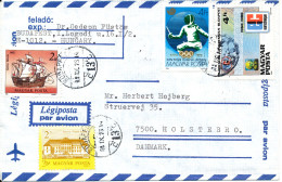 Hungary Air Mail Cover Sent To Denmark Budapest 23-9-1988 - Brieven En Documenten
