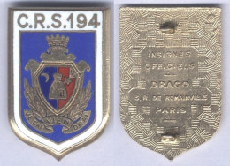 Insigne De La Compagnie Républicaine De Sécurité N° 194 - Bougie - Polizia