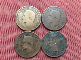 FRANCE LOT De 4 Monnaies 10 Cts Assez Rares 1857 A-K-MA-W état Voir Photos - 10 Centimes