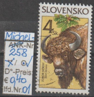 1996 - SLOWAKEI - FM/DM "Naturschutz - Wisent" 4 Sk Mehrf. - O  Gestempelt - S.Scan (258o 01-03 Slowakei) - Usados