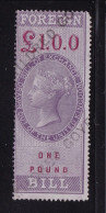 GB  Fiscals / Revenues Foreign Bill;  £1 Lilac And Carmine Neatly Cancelled Good Used Barefoot 64 - Revenue Stamps