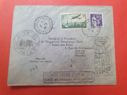 Enveloppe Du 1er Vol Aller Et Retour De Metz Pour Dax En 1938 - N 26 - 1927-1959 Cartas & Documentos