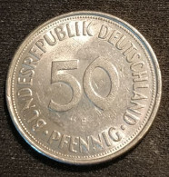 ALLEMAGNE - GERMANY - 50 PFENNIG 1973 F - Bundesrepublik Deutschland - KM 109.2 - ( Tranche Lisse ) - 50 Pfennig