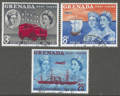 Grenada. 1961 Grenada Stamp Centenary. Used Complete Set. SG 208-210 - Grenade (...-1974)