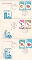 OLYMPIC GAMES, LAKE PLACID'80, WINTER SPORTS, COVER FDC, 3X, 1979, ROMANIA - Hiver 1980: Lake Placid