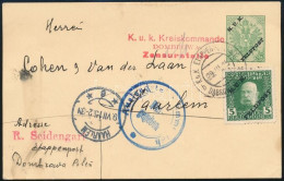 1915 Díj Kiegészített Díjjegyes Levelezőlap Hollandiába Küldve - Other & Unclassified