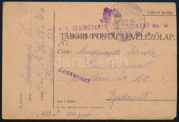 1917 Tábori Posta Levelezőlap / Field Postcard Cenzúrázva "K.u.K. GEBIRGSARTILLERIEREGIMENT No. 18 / HAUBITZBATTERIE No. - Andere & Zonder Classificatie