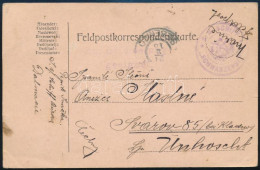 1915 Tábori Posta Levelezőlap "S.M. SCHIFF SCHWARZENBERG" / This Postcard Is Of Special Interest As It Was Written By A  - Autres & Non Classés