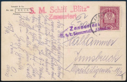 ~1916 Tábori Posta Képeslap 10h Bérmentesítéssel "S. M. Schiff Blitz" - Altri & Non Classificati