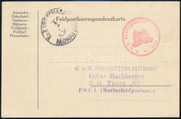 ~1917 Tábori Posta Levelezőlap "K.u.K. SEEFLUGSTAT(ION KUM)BOR" + "S.M.S. MONARCH" - Sonstige & Ohne Zuordnung
