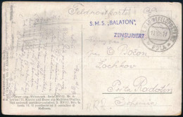 1917 Tábori Posta Képeslap "S. M. S. BALATON" - Andere & Zonder Classificatie