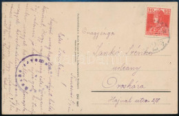 1921 Képeslap Károly 10f Bérmentesítéssel "(TEME)SVÁR" - Orosháza, Temesvári Cenzúrával - Other & Unclassified