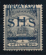 ** SHS 1918 Turul 1f Próbanyomat. Signed: Bodor. Certificate: Zrinjscak - Andere & Zonder Classificatie