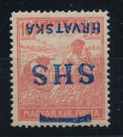 ** SHS 1918 Arató 10f Fordított Felülnyomással. Signed: Bodor. Certificate: Zrinjscak - Otros & Sin Clasificación