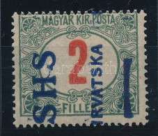 ** SHS 1918 Portó 2f Eltérő Arató Típusú Felülnyomással, 90 Fokban Elfordulva!!! Signed: Bodor. Certificate: Zrinjscak - Altri & Non Classificati