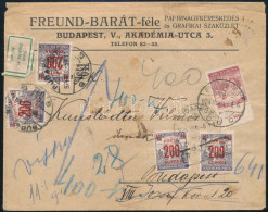 1924 Budapest Helyi Levél 100K Bérmentesítéssel, Majd 800K Portóval, Visszaküldve "Nem Fogadta El." - Otros & Sin Clasificación