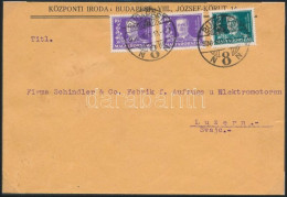 1930 Levél Kormányzói Arcképek 8f + 2 X 16f Bérmentesítéssel Svájcba Küldve - Sonstige & Ohne Zuordnung