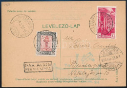 1933 Gerle Földközi Tengeri Körrepülés Levelezőlap Tripoli - Budapest / Gerle Mediterranian Round Flight Postcard Tripol - Altri & Non Classificati