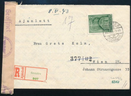 1943 Ajánlott Cenzúrázott Levél Bécsbe - Other & Unclassified