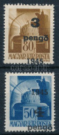 ** Nagyvárad I. 1945 2 Db Bélyeg Elcsúszott Felülnyomással, Bodor Vizsgálójellel - Other & Unclassified