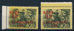 ** 1945 Béke 3P Elcsúszott Sárga Alapnyomat + Támpéldány - Other & Unclassified