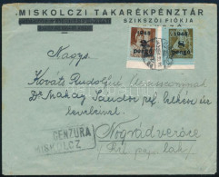 1945 (3. Díjszabás) Céges Levél Kisegítő 2P/4f + 8P/f Bérmentesítéssel "CENZÚRA / MISKOLCZ" Bélyegzéssel "MISKOLCZ" - "N - Otros & Sin Clasificación