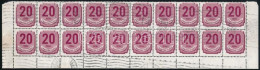 O 1950 Forint-filléres Portó II. 20f ívsarki 20-as Tömb, Benne "fiéllr" Lemezhiba - Other & Unclassified