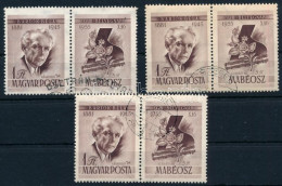 O 1955 Bélyegnap (28.) - Bartók 3 Db Barna 1Ft Jobb Oldali Szelvénnyel (4.500) - Autres & Non Classés