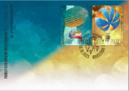 Poland 2023 / In The Skies - Balloons, Butterfly Balloon, Desert Balloon, Sky, Block FDC New!!! - Altri (Aria)